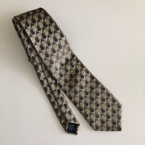 Brown gray gold and black men’s necktie